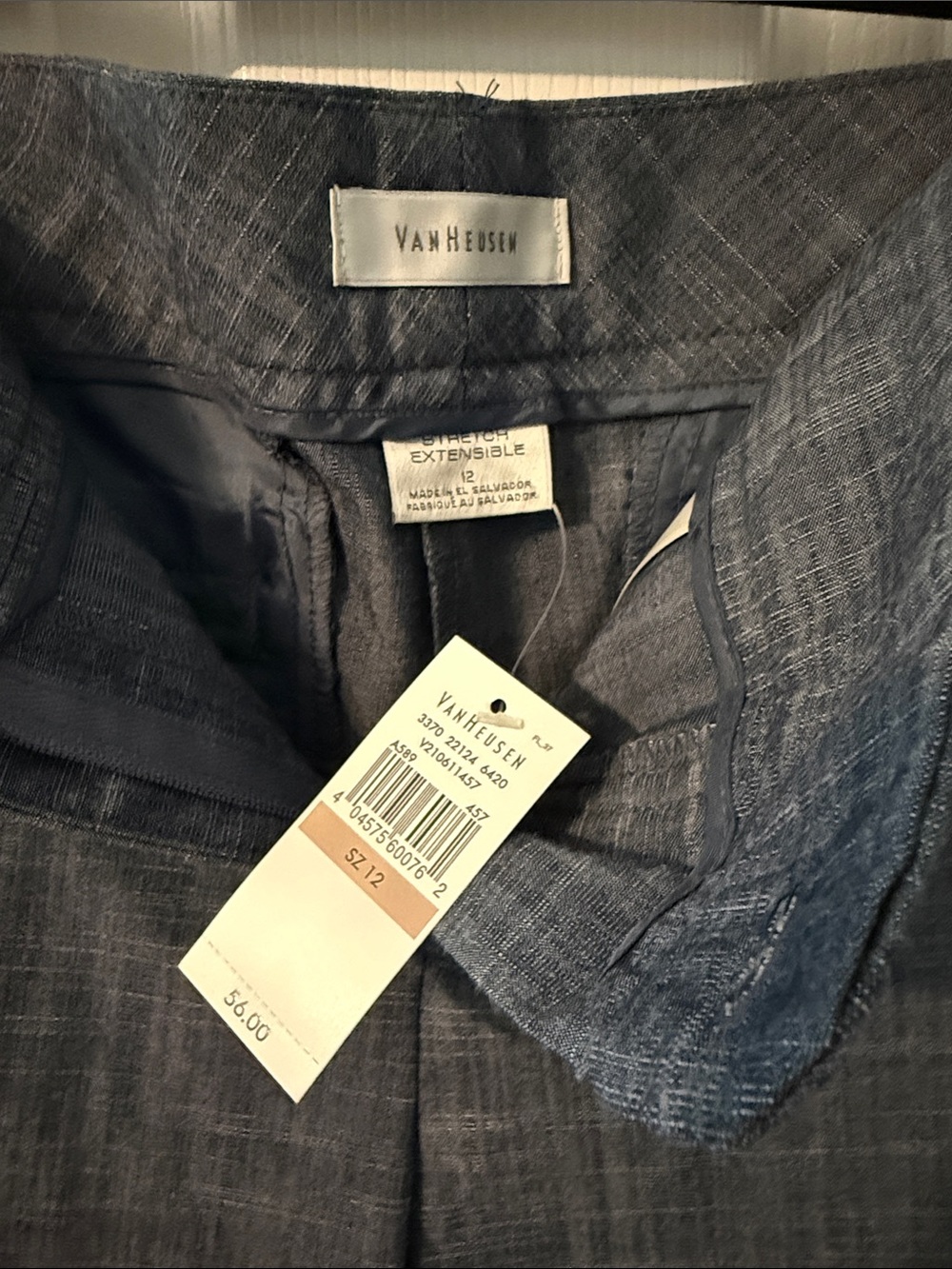 Van Heusen Blue Chambray-Look Bermuda Shorts - Picture 3 of 3